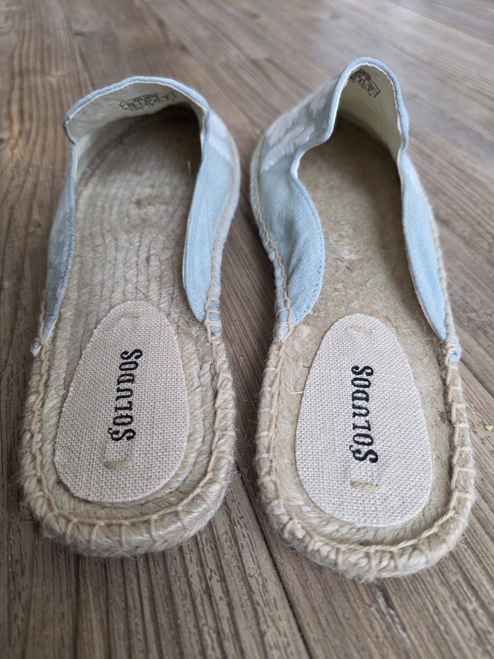 Soludos Light Blue Embroidered Slip-On Mules - Picture 4 of 6